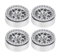 2.2inch Aluminium Alloy Wheel Hub Upgrade Parts Easy Installation for SCX10 RC Car Silver Black Red Titanium (Plata)