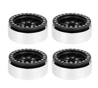 2.2inch Aluminium Alloy Wheel Hub Upgrade Parts Easy Installation for SCX10 RC Car Silver Black Red Titanium (Negra)