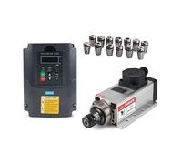 2.2KW 2200W SPINDLE SPINDLE SPINDLE SPINDLE SPINDLE SPINDLE + 2.2KW 220V inversor + Er20 Motor de husillo de aire de collet Fresado de grabado,Más estable(Set 1)