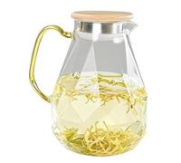 2.2L Large Capacity Beverage Container with Handle - Glass Pitcher with Lid