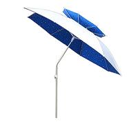 Φ2.2m/7.2ft Double Layer Fishing Rain and Sun Proof Outdoor Garden Parasol Tilt Function, with Storage Bag, Suitable for Beach, Pond, Balcony, Park