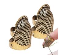 - 2.3-2.5cm Metal Sewing Thimble |, 2pcs Adjustable Craft Needlework Quilting Embroidery Hand Sewing Tool Anti Puncture Guard For DIY Stitching