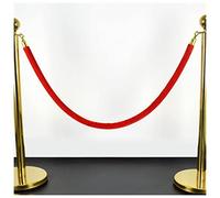 2 3.3 4 5 6.5 8.2 9.8 pies Cuerda de puntal de Terciopelo Rojo para Gran Fiesta de cumpleaños/Boda/Sala VIP, Cuerda de Barrera de Cola con Ganchos chapados en Oro, visitantes/Control de tráfico
