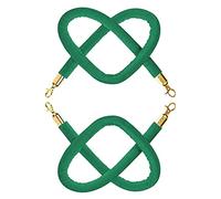 2 3 4 5 6 7 8 9 10 12 Feet Stanchion Rope with Snap Clips,2 Pcs Velvet Queue Barrier Rope, for Hotels Theater Wedding Nursery Bank Concerts Crowd Control(Green,0.6m/2ft)