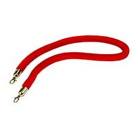 2/3/ 4/5/ 7/9/ 10 Ft Long Crowd Control Stanchion Rope,Velvet Queue Barrier Rope for VIP Entry, with Gold Hooks, Easy to Install(Red,1.5m/5ft/59inch)