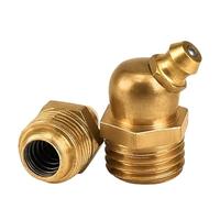 2/3/5/10 Uds M4/M5/M6/M8/M10/M12/M14/M16 boquilla de engrase de latón lubricación mecánica boquilla de mantequilla de cobre puro boquilla curva pistola de aceite(Inclination 45,M14 x 1.5 (3Pcs))