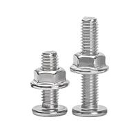 2-3 Juegos CM M6 M8 A2-70 304 Acero Inoxidable Cruz Delgada Baja Plana Cabeza De Oblea Tornillo Y Tuerca Bloqueo Brida(45mm,M6x 12mm -3sets)