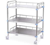 2/3-Layer Lab Medical Cart Acero Inoxidable Cuatro Ruedas Universal Rolling Lab Medical Equipment Cart Trolley For Lab Hospital Clinics (Color : D)