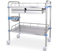 2/3-Layer Lab Medical Cart Acero Inoxidable Cuatro Ruedas Universal Rolling Lab Medical Equipment Cart Trolley For Lab Hospital Clinics (Color : C)