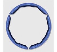 2 3 Piezas 38 Cm Universales Fibra Carbono Cuero Para Volante Coche Funda Refuerzo Rueda Con Veta Madera Caoba Antideslizante Cubierta Volante Coche(3PCS blue)
