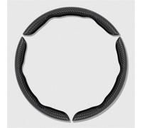 2 3 Piezas 38 Cm Universales Fibra Carbono Cuero Para Volante Coche Funda Refuerzo Rueda Con Veta Madera Caoba Antideslizante Cubierta Volante Coche(3PCS black)