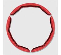 2 3 Piezas 38 Cm Universales Fibra Carbono Cuero Para Volante Coche Funda Refuerzo Rueda Con Veta Madera Caoba Antideslizante Cubierta Volante Coche(3PCS red1)