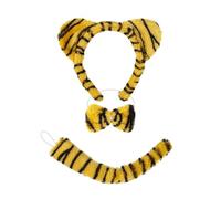 2/3 piezas disfraz de tigre para niños niñas orejas de tigre diadema cola Bowtie trasero Halloween Animal Cosplay accesorios Tigre disfraz adulto mujeres niños niño pequeño, Three Pieces Of Tige