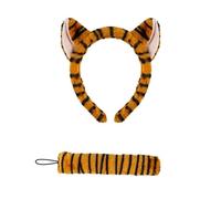2/3 piezas disfraz de tigre para niños niñas orejas de tigre diadema cola Bowtie trasero Halloween Animal Cosplay accesorios Tigre disfraz adulto mujeres niños niño pequeño, b, Talla única
