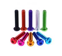 2/3 Uds M4 colorido aluminio anodizado hexagonal cabeza de botón longitud del tornillo 6mm ~ 30mm cabeza de botón perno Allen(Golden,M4x10mm(3pcs))