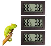 2/3 unids termómetro tanque reptil inalámbrico, mini monitor de temperatura de humedad digital forma rectangular con botones de presión lateral para tanque de reptiles tortuga dragón barbudo