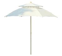 Φ2.300cm/7.5ft Round Beach Outdoor Windproof Garden Double Canopy Parasol, Can Be Tilted Angle Height, Waterproof and Sunscreen, Sun Umbrella, Balcony, Patio, Courtyard, Park