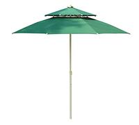 Φ2.300cm/7.5ft Round Beach Outdoor Windproof Garden Double Canopy Parasol, Can Be Tilted Angle Height, Waterproof and Sunscreen, Sun Umbrella, Balcony, Patio, Courtyard, Park