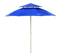 Φ2.300cm/7.5ft Round Beach Outdoor Windproof Garden Double Canopy Parasol, Can Be Tilted Angle Height, Waterproof and Sunscreen, Sun Umbrella, Balcony, Patio, Courtyard, Park
