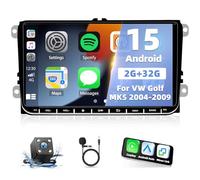 2+32G Android 13 Auto Radio Coche para VW Golf MK5 2004-2009 Carplay Android Auto，2 DIN 9 Pulgadas Radio de Pantalla táctil Bluetooth Multimedia con navegación GPS WiFi FM Mirror Link