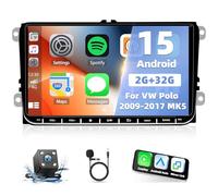 2+32G Android 13 Auto Radio Coche para VW Polo 2009-2017 MK5 Carplay Android Auto，2 DIN 9 Pulgadas Radio de Pantalla táctil Bluetooth Multimedia con navegación GPS WiFi FM Mirror Link