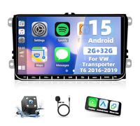 2+32G Android 13 Auto Radio Coche para VW Transporter T6 2016-2019 Carplay Android Auto，2 DIN 9 Pulgadas Radio de Pantalla táctil Bluetooth Multimedia con navegación GPS WiFi FM Mirror Link