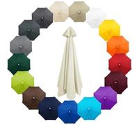 2.3m 2.7m 3.0m 4.0m Replacement Parasol Canopy 6/8 Ribs for Garden Umbrellas, Waterproof and UV Protected Polyester Fabric Market Parasol Cover Top, Canopy Only(Cream,8-RIBS-8.2FT/2.50m)