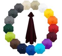 2.3m 2.7m 3.0m 4.0m Replacement Parasol Canopy 6/8 Ribs for Garden Umbrellas, Waterproof and UV Protected Polyester Fabric Market Parasol Cover Top, Canopy Only(Burgundy,8-RIBS-13FT/4.0m)