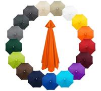 2.3m 2.7m 3.0m 4.0m Replacement Parasol Canopy 6/8 Ribs for Garden Umbrellas, Waterproof and UV Protected Polyester Fabric Market Parasol Cover Top, Canopy Only(Orange,6-RIBS-7.5FT/2.30m)