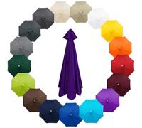 2.3m 2.7m 3.0m 4.0m Replacement Parasol Canopy 6/8 Ribs for Garden Umbrellas, Waterproof and UV Protected Polyester Fabric Market Parasol Cover Top, Canopy Only(Purple,8-RIBS-8.8FT/2.70m)