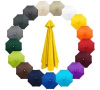 2.3m 2.7m 3.0m 4.0m Replacement Parasol Canopy 6/8 Ribs for Garden Umbrellas, Waterproof and UV Protected Polyester Fabric Market Parasol Cover Top, Canopy Only(Yellow,8-RIBS-11.5FT/3.50m)