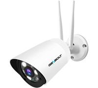 [2.4/5GHz] Cámara Vigilancia WiFi Exterior, GENBOLT DC&POE Domicilio IP Cámara CCTV de Seguridad Para el Hogar Humana Visión Nocturna a Color, Alarma Sonora y Luminosa,110° Visión, Audio Bidireccional