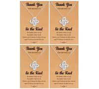 2/4/6 piezas collar de dama de honor para mujer, regalo de dama de honor, collar de nudo de amor, joyería de novia, conjunto de regalos de boda, adjustable, Aleación, otro