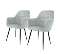 Set 2/4/6/8x sillas de comedor de oficina tapizado de microfibra de terciopelo