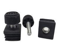 2/4 alfombrillas ajustables negras con tuerca redonda/cuadrada de plástico para tapón, tapón de tubo para muebles (20 x 40 mm)