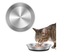 2/4 cuencos de acero inoxidable para gatos, 304 comederos de agua, planos y anchos, contra la fatiga, cuencos antideslizantes para gatos, gatitos y perros pequeños, fáciles de limpiar y aptos para