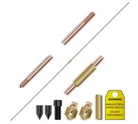 2,4 m Deep Earth Rod Spike Set,M16 Sectional Copper Clad Ground Rod with Grounding Clamps for Electrical Earthing,Lightning Protection,Electric Fences (Sectional Earth Rod, Copper Clad, 2,4 m × M16)