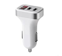 2.4A Dual USB Digital Display Car Charger Car Mobile Phone Charger Dual USB (Plata)