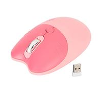 2.4G Cat Wirel-ESS Mouse, Cat Theme Candy Colour Mute USB Receiver Cute Portable 3 Levels dpi Mouse for Laptop Computor (Rosa)