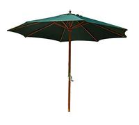 2.4M/7.9ft Polyester Round Beach Umbrella with Crank Handle,Sun Protection Garden Patio Umbrella with 8 Wooden Ribs,for Backyard Pool Café Market