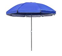 Φ2.4m Round Shade Outdoor Stall Protection Beach Sun Umbrella, Large Fishing Commercial Silver Glue Garden Parasol, Balcony Swimming Pool Camping, Blue