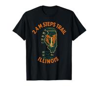 2.4M Steps Trail Camisa Retro Boot Print Waterfall Illinois Camiseta