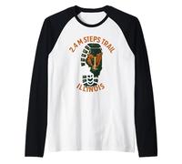 2.4M Steps Trail Camisa Retro Boot Print Waterfall Illinois Camiseta Manga Raglan