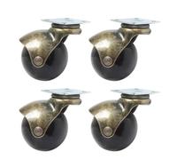2/4pcs 2inch Caster 50mm Bearing Capacity Black Trolley Wheels Rubber Swivel Casters For Office Chair Sofa Platform(4PC-without brake,2 inch)