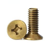 2/5/10/20/50/100 Uds M2 .5 M3 M4 M5 M6 M8 tornillo de cobre cabeza avellanada cruzada tornillos alambre máquina perno plana latón(10mm,M6(10pcs))