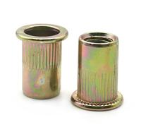 2/5/10/20 Piezas Tuercas De Remache De Cabeza Plana Moleteadas M3-M12 Insertos Roscados De Alta Resistencia Chapados En Zinc Sujetadores De Alta Resistencia(M8 X10pcs)