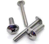 2/5/10/50 Uds M2 .5 M3 M4 M5 M6 M8 304 acero inoxidable JISB1111T cabeza de armazón cruzado tornillo redondo grande(80mm,M6 10pcs)