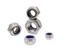2/5/10/50 Uds M2.5 M3 M4 M5 M6 M8 M10 M12 M16 DIN985 316 A4 hexagonal de acero inoxidable inserto de nailon tuerca autoblocante Nylock contratuerca(M2.5 50pcs)