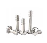 2/5/10 Uds M2 .5 M3 M4 M5 M6 M8 medio diente 304 cabeza redonda de acero inoxidable tornillo liberación bloqueo cruzado longitud del plana 6mm-40mm(M4x20 (10PCS))