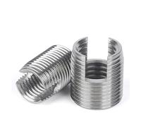 2/5/ 10 Uds M2 M2.5 M3 M4 M5 M6 M8 ~ M16 galvanizado/inserto de reparación de hilo de acero inoxidable tuercas de manguito de tornillo autorroscante ranurado(Stainless Steel,M5xM8x10mm 10pcs)